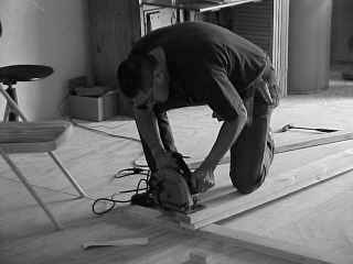 Creating the framework to use for poured concrete tiles